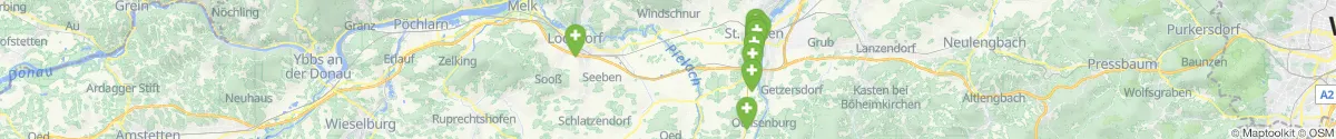 Kartenansicht für Apotheken-Notdienste in der Nähe von Markersdorf-Haindorf (Sankt Pölten (Land), Niederösterreich)